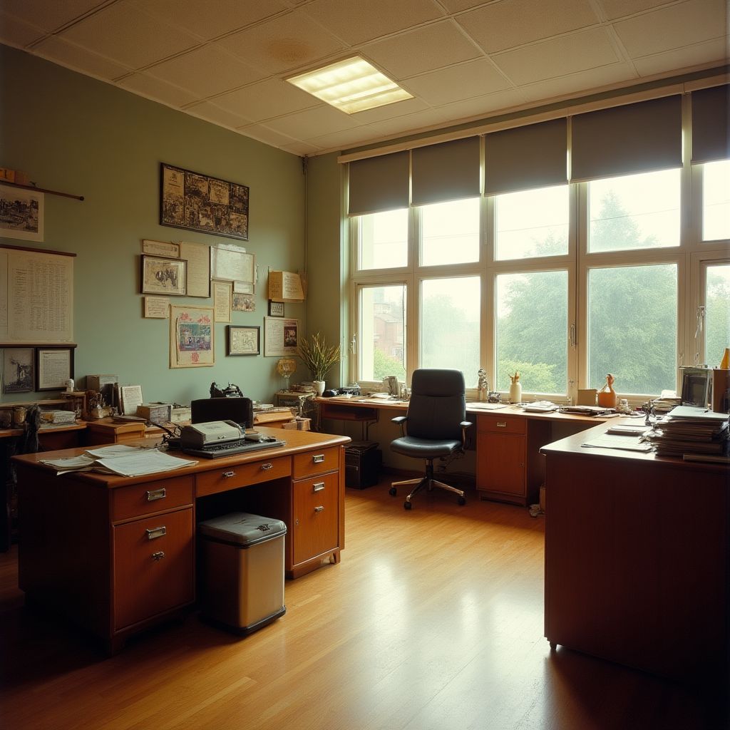 Historisches Bild des ersten Büros von RheinImmobilien